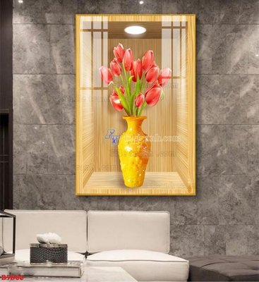 Tải file gốc File tranh bình hoa 5D ô trưng bày đèn rọi B5D86 (bản PSD) chỉnh sửa được