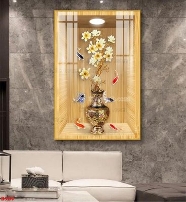 Chi tiết file gốc File tranh bình hoa 5D ô trưng bày đèn rọi B5D9 (cho in tráng gương)