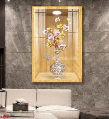 File in ấn File tranh bình hoa 5D ô trưng bày đèn rọi B5D97 (bản gốc) chất lượng cao
