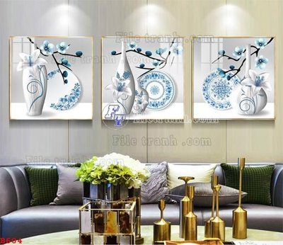 File in ấn File tranh bình hoa B604 chuyên nghiệp