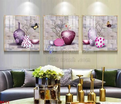 File gốc File tranh bình hoa B611 (cho in ấn) từ kho Filetranh