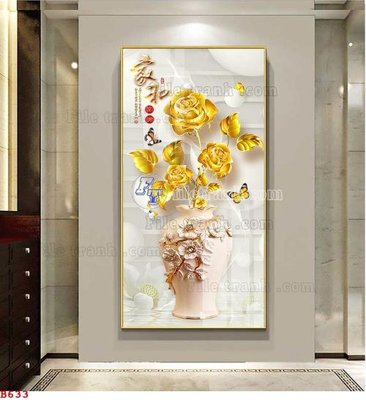 File tranh File tranh bình hoa B633 (bản gốc) in canvas