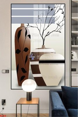 File in ấn File tranh bình hoa B648 (bản gốc) cao cấp