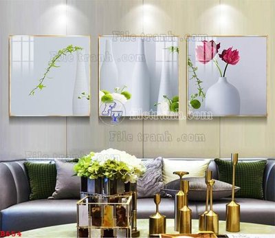 File gốc File tranh bình hoa B654 (phong cách) tối giản