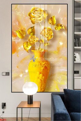 Download file gốc File tranh bình hoa B681 (in mica) trang trí