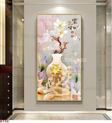 File tranh File tranh bình hoa B708 (gốc) chủ đề trừu tượng