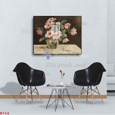 File gốc File tranh bình hoa B714 (ảnh chi tiết) để in lụa