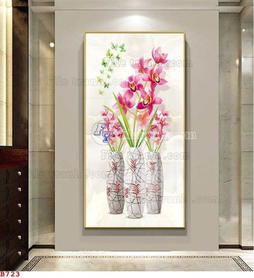 Tải file tranh gốc File tranh bình hoa B723 chất lượng cao