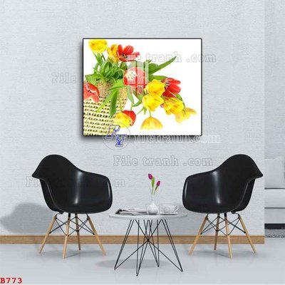 Cung cấp file tranh gốc File tranh bình hoa B773 độc quyền
