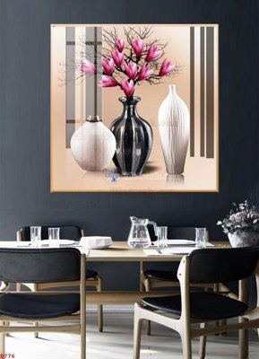 File in trần File tranh bình hoa B776 (bản gốc 3D) sống động