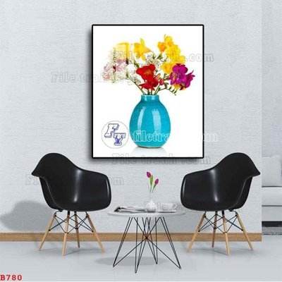 File gốc File tranh bình hoa B780 (in ấn) màu sắc trung thực