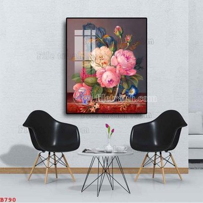 File tranh File tranh bình hoa B790 (gốc) chủ đề thành phố