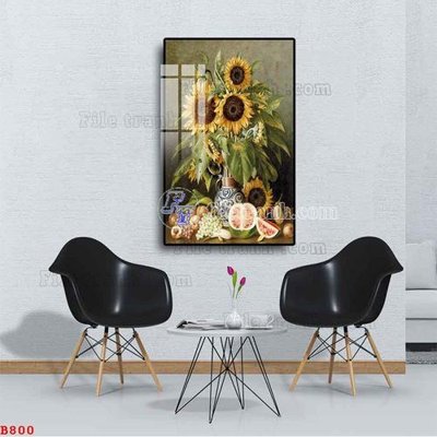 File tranh in tráng gương File tranh bình hoa B800 (siêu nét)