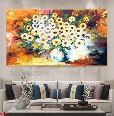 File tranh gốc File tranh bình hoa B811 (bản quyền) file PSD