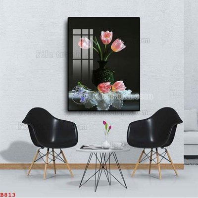 File gốc in mica File tranh bình hoa B813 chất lượng