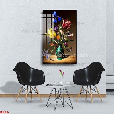 File PSD File tranh bình hoa B816 (bản gốc) đã tách nền