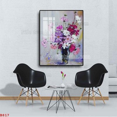 Hình ảnh file gốc File tranh bình hoa B817 cho in UV