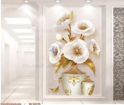 File tranh file gốc bình hoa B83 (file gốc) chuẩn màu in