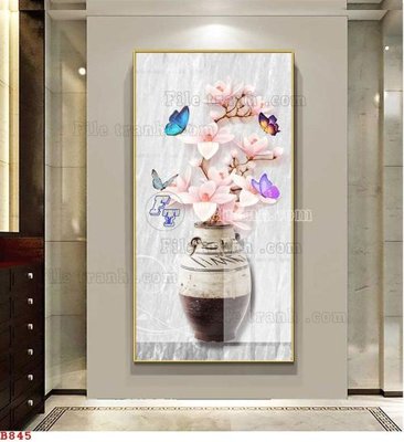 Download file tranh PSD File tranh bình hoa B845 để chỉnh sửa