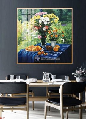 File gốc in tráng gương File tranh bình hoa B867 chi tiết