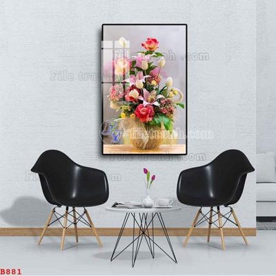 Download file gốc File tranh bình hoa B881 (in lụa) nghệ thuật