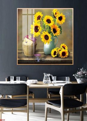 File gốc File tranh bình hoa B889 (in lụa) tranh phong thủy