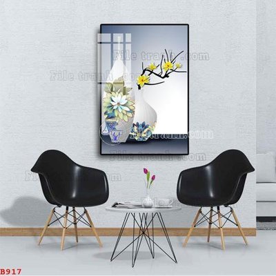 Download file gốc File tranh bình hoa B917 (in mica) 3D