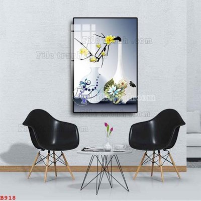 File PSD File tranh bình hoa B918 (nguyên gốc) chất lượng cao