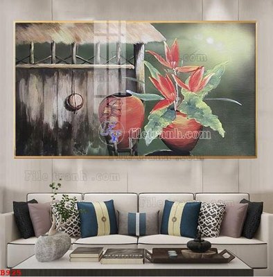 File gốc File tranh bình hoa B925 (ảnh rõ nét) để in