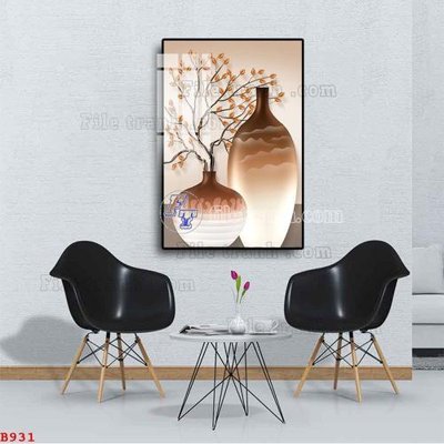 File tranh File tranh bình hoa B931 (ảnh gốc) in trần 3D