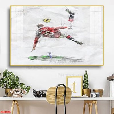 File gốc File tranh treo bóng đá BD823 (trang trí) cho phòng khách