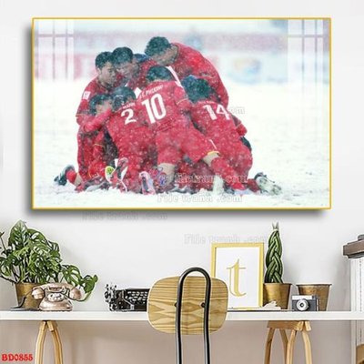 Download file gốc File tranh treo bóng đá BD855 (in lụa) hoa lá