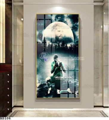 File gốc File tranh treo bóng đá BD105 (in lụa) hoa văn cổ điển