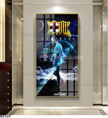 File tranh File tranh treo bóng đá BD107 (ảnh gốc) in trần nhà