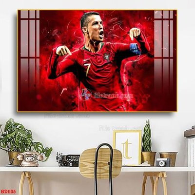 File in trần File tranh treo bóng đá BD1135 (bản gốc 3D) sống động