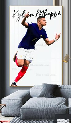 File in trần File tranh treo bóng đá BD2032 (bản gốc 3D) sống động