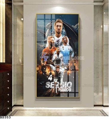 Download file gốc File tranh treo bóng đá BD352 (in lụa) hoa lá