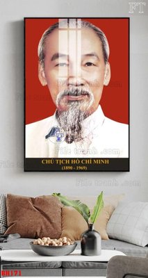 File in trần File tranh bác hồ in ấn BH171 (bản gốc 3D) sống động