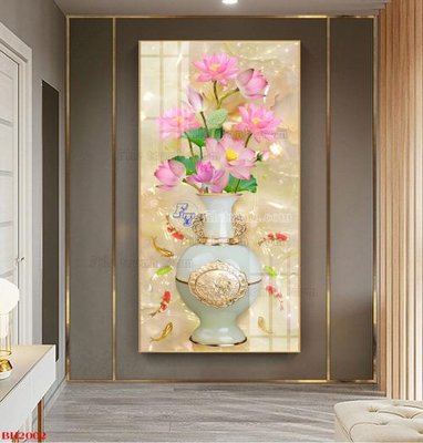 File gốc File tranh bình hoa B2002 (in 3D) cho trang trí