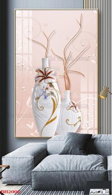 File PSD File tranh bình hoa B2006 (bản gốc) dễ dàng edit