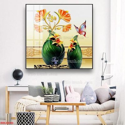 File in trần File tranh bình hoa B2030 (bản gốc) hoa văn