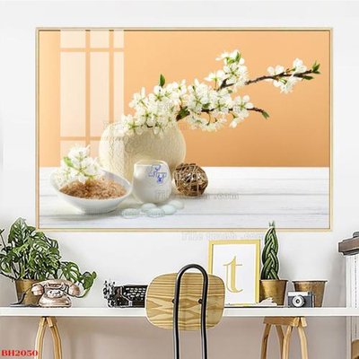 File in lụa File tranh bình hoa B2050 (tân cổ điển) File tranh bình hoa B2050