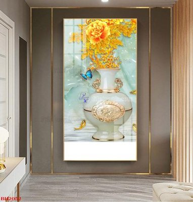 File tranh gốc File tranh bình hoa B2052 (bản quyền) độc đáo