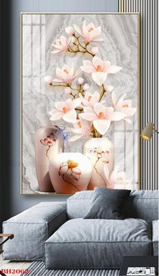 File gốc File tranh bình hoa B2062 (in mica) trang trí