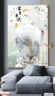 Tải file File tranh bình hoa B2063 (gốc) làm file in ấn