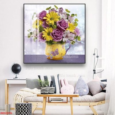 File gốc in ấn File tranh bình hoa B2076 độ phân giải cao