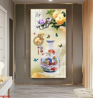 Download file gốc File tranh bình hoa B2096 (in mica) trang trí