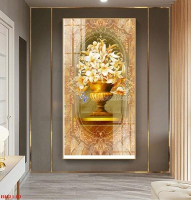 File tranh in trần 3D File tranh bình hoa B2110 (ảnh gốc)