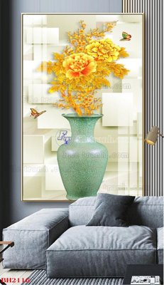 File gốc File tranh bình hoa B2116 (dành cho trang trí nội thất)