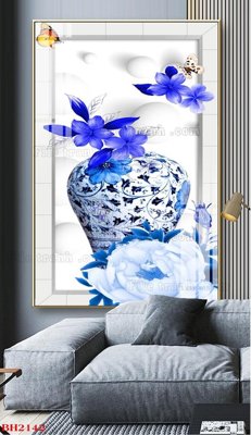 Download file File tranh bình hoa B2142 (gốc) in mica đèn LED